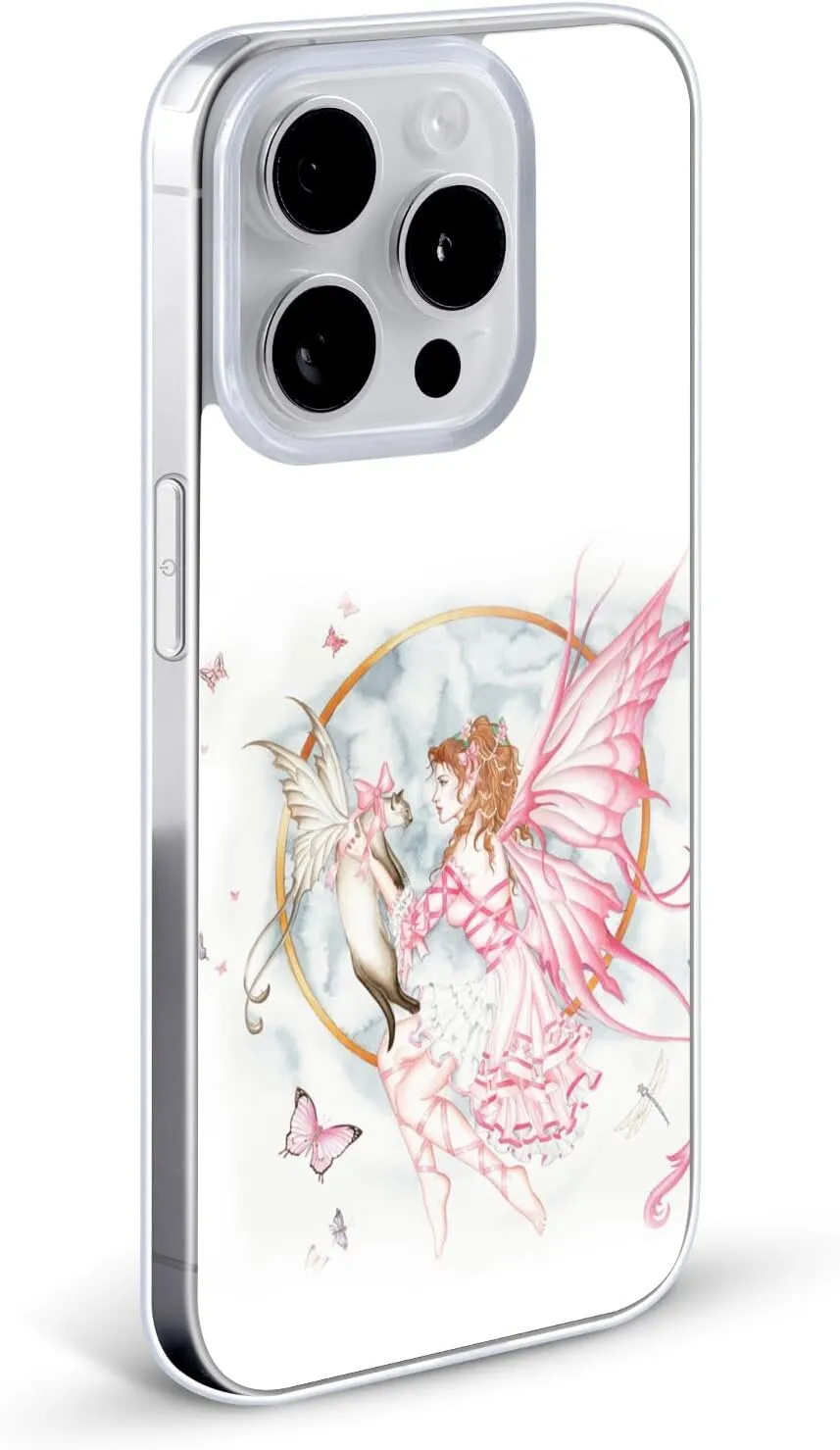Head Case Designs Officially Licensed Nene Thomas The Gift Pink with Cat Fairies Soft Gel Case [Military Grade Protection] Compatible with Apple iPhone 16