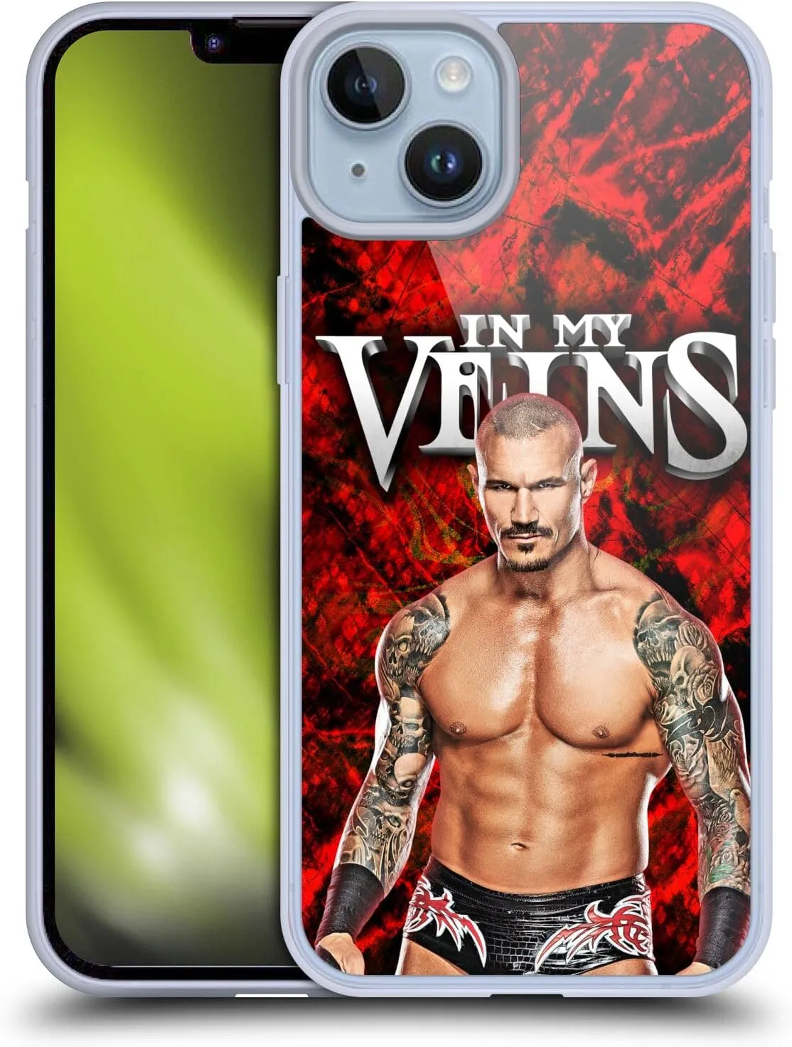 Head Case Designs Officially Licensed WWE in My Veins Randy Orton Soft Gel Case [Military Grade Protection] Compatible with Apple iPhone 14 Plus