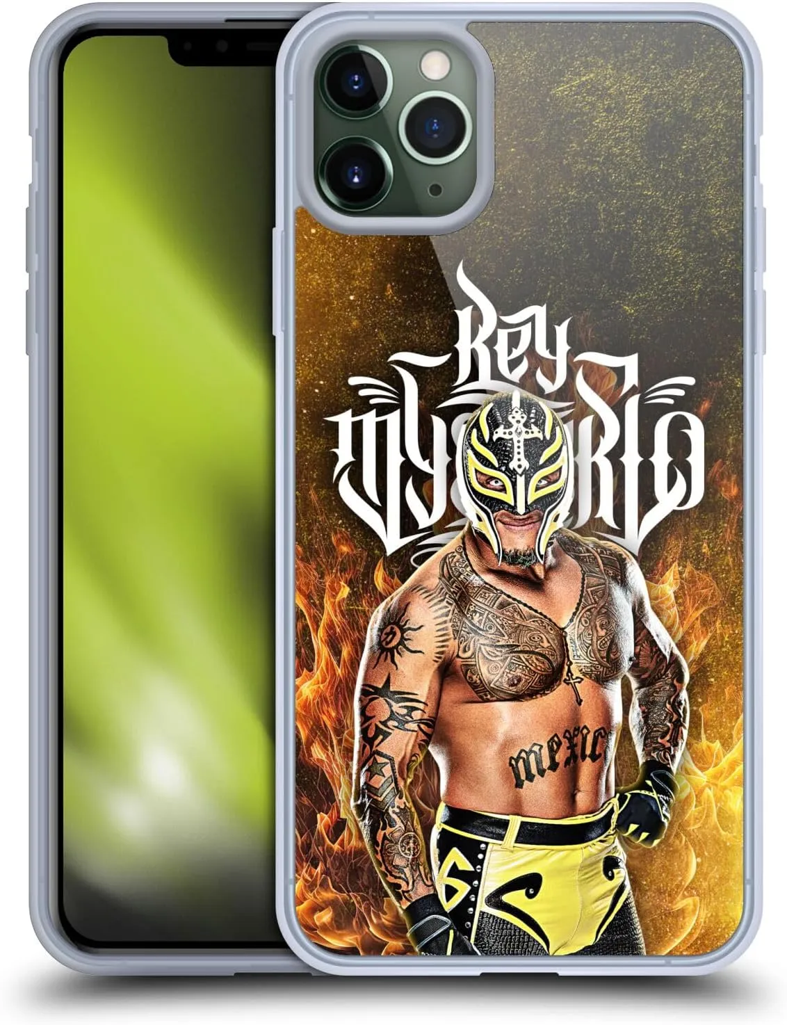 Head Case Designs Officially Licensed WWE Portrait Rey Mysterio Soft Gel Case [Military Grade Protection] Compatible with Apple iPhone 11 Pro Max