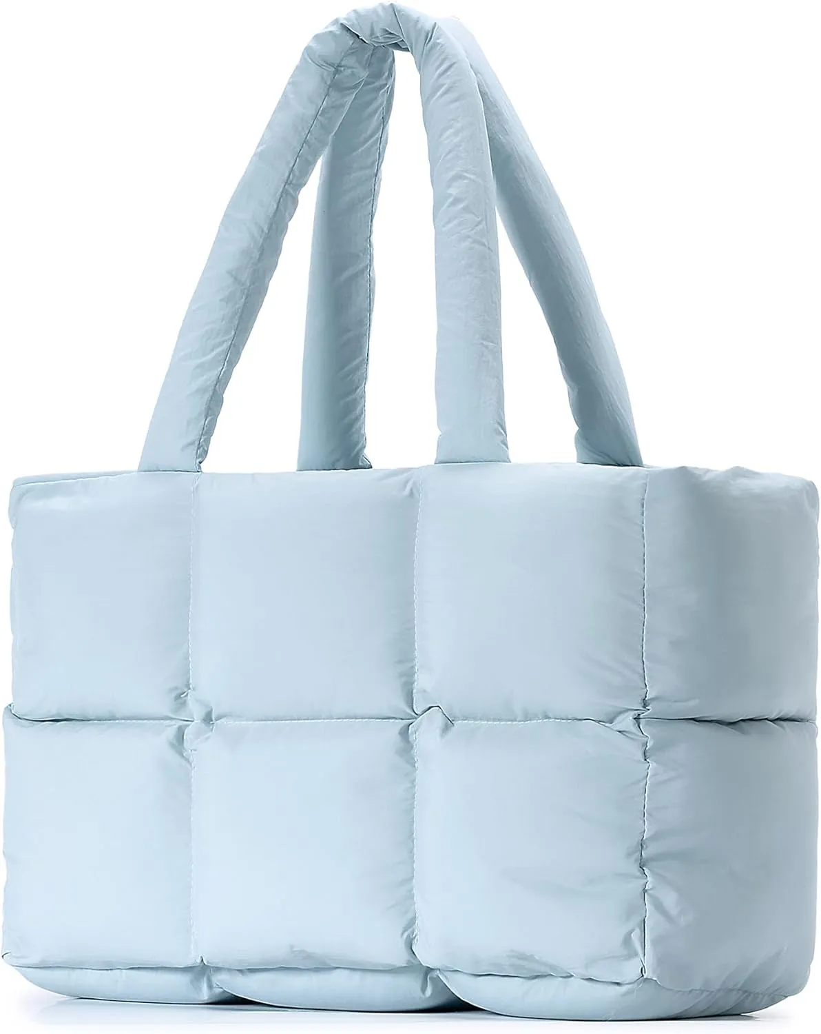 Herald Puffer Tote Bag for Women, Large Quilted Puffy Handbag Lightweight Satchel Purse for Work Travel Gym Shop