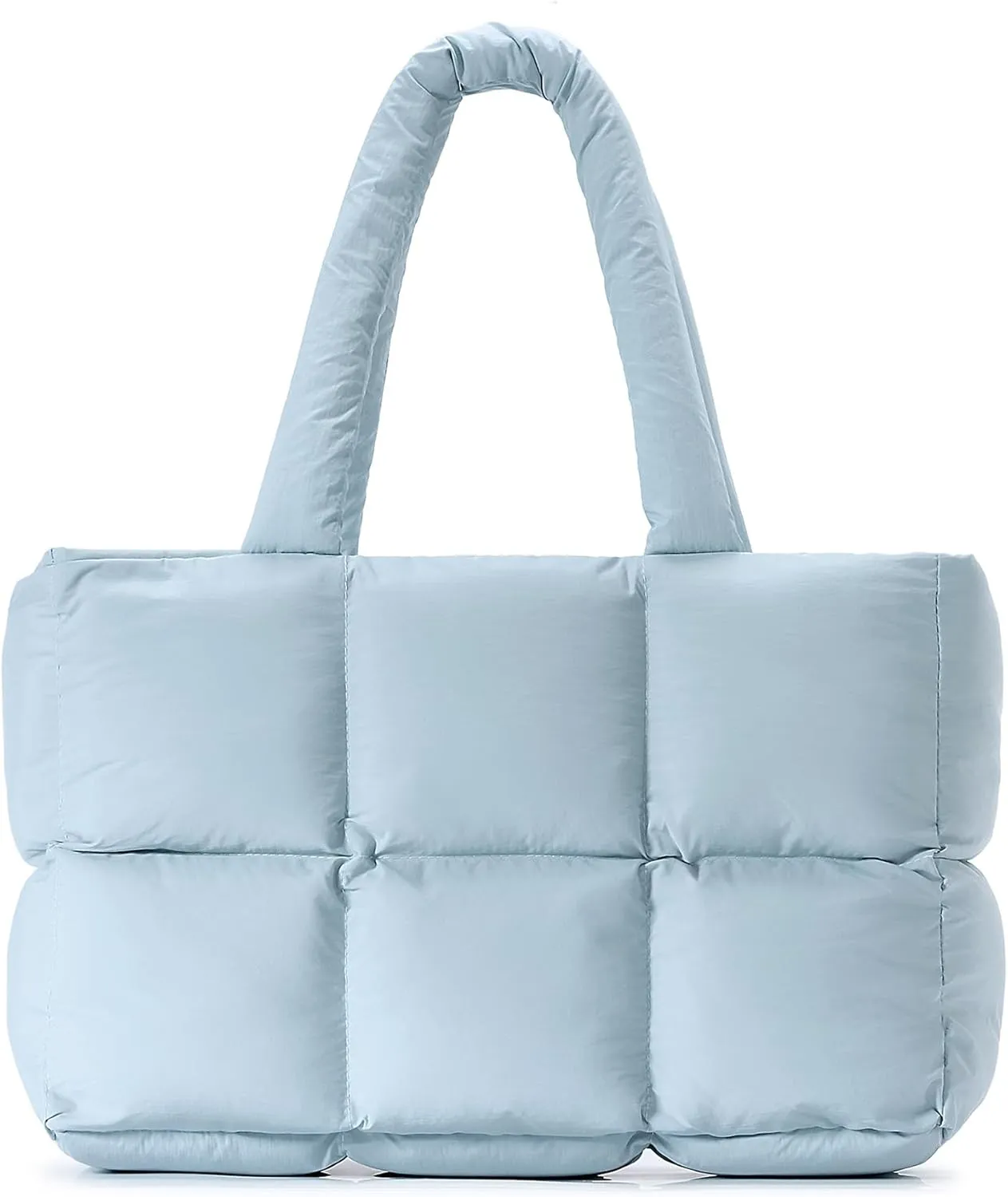 Herald Puffer Tote Bag for Women, Large Quilted Puffy Handbag Lightweight Satchel Purse for Work Travel Gym Shop