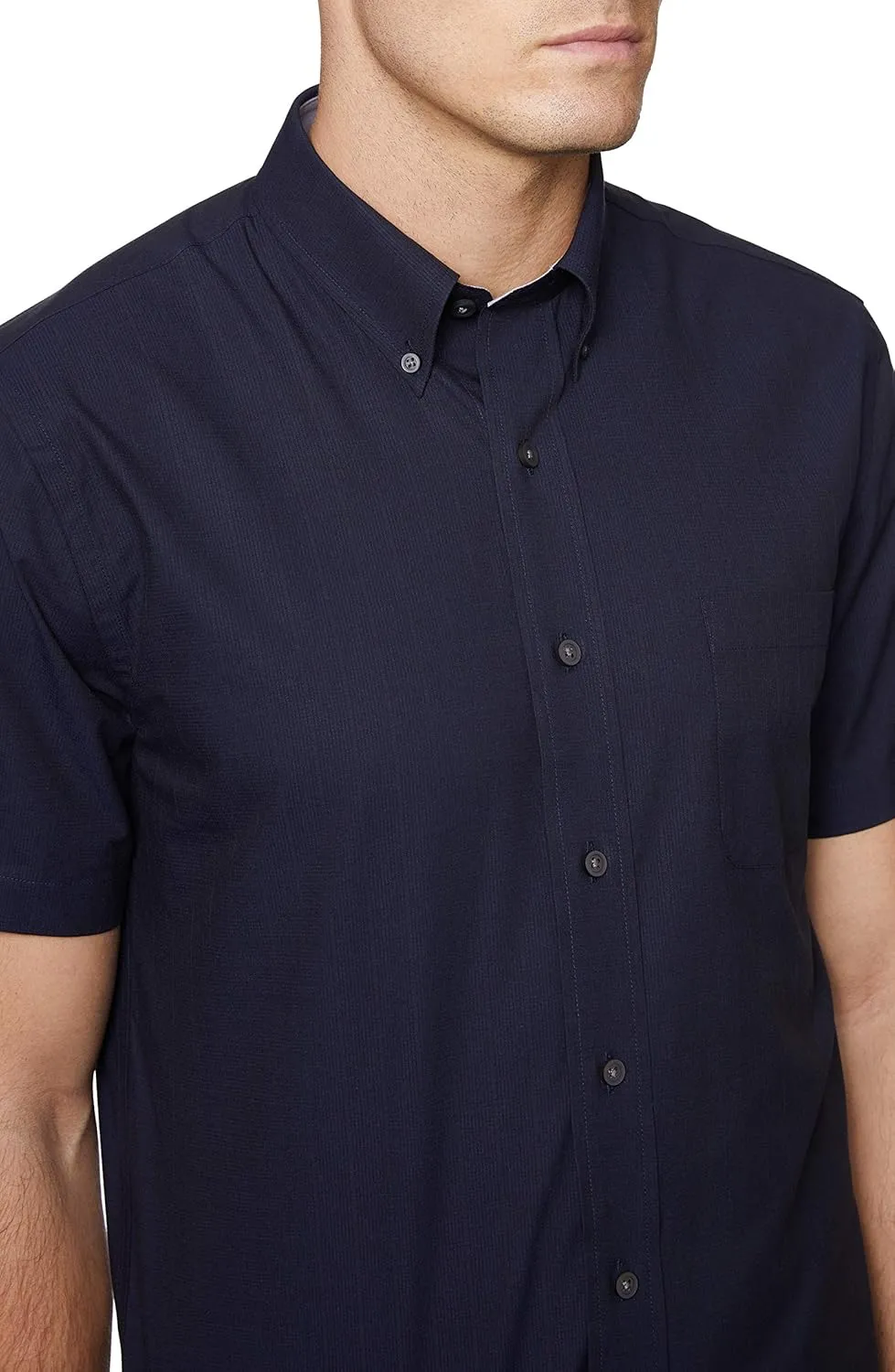 Hickey Freeman Men's Short Sleeve Button Down Regular Fit Shirt