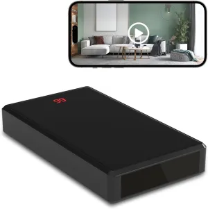 Hidden Camera Portable Charger, Full HD 1080P WiFi Spy Camera, Discreet Wireless Nanny Cam, Mini Secret Security Surveillance for Indoor Outdoor Use - Night Vision