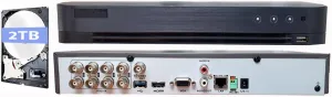 HIK 8CH 5MP DVR iDS-7208HQHI-M1/S AcuSense Series with 2TB HDD-8 Channel DVR Supports 5MP HD-TVI CVI AHD HD Analog Coax   up to 4 IP Channels H.265  Compatible with Hikvision Hik-Connect APP