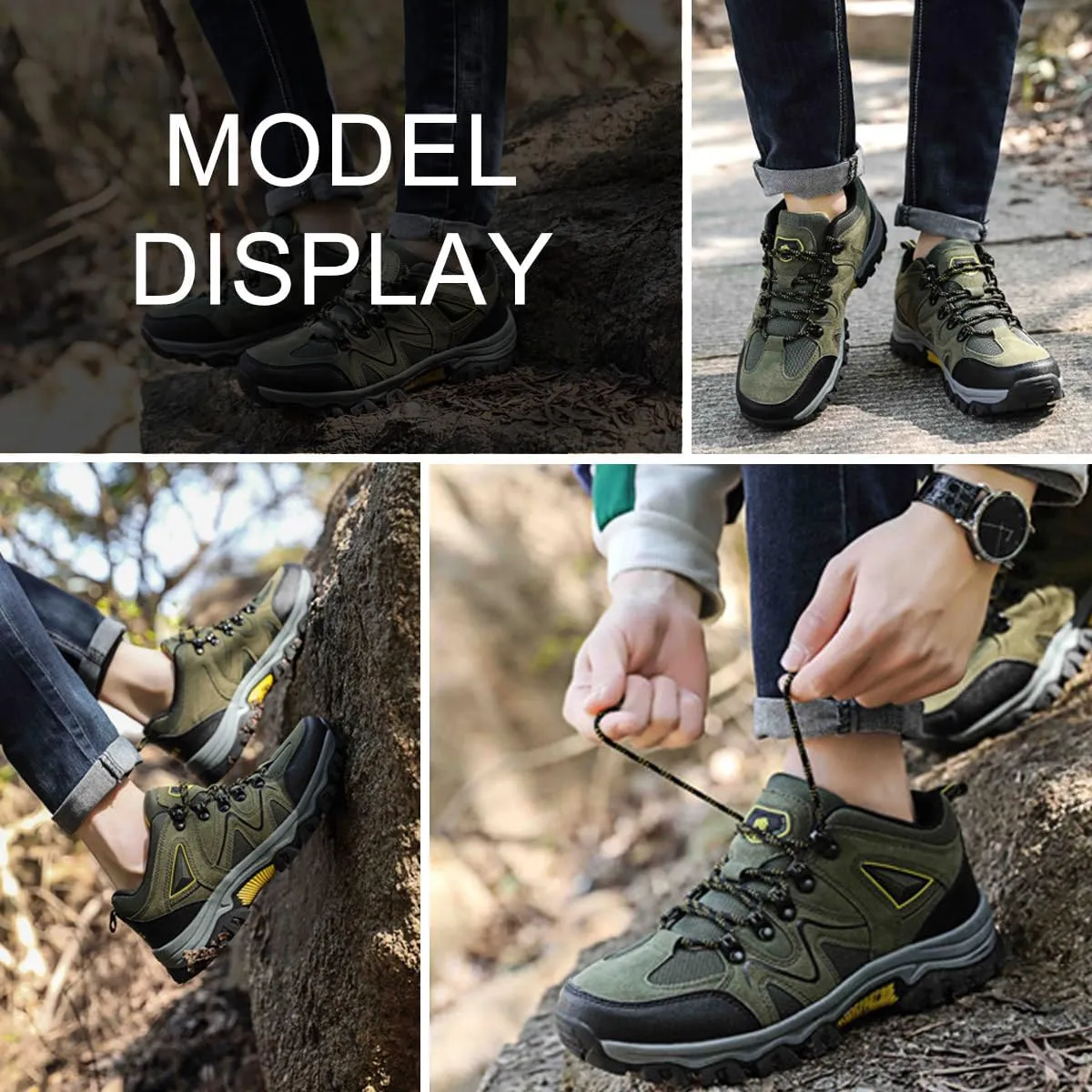 Hiking Shoes Mens Waterproof Mountain Trekking Shoes Men Breathable Walking Shoes Outdoor Sports Running Camping Climbing