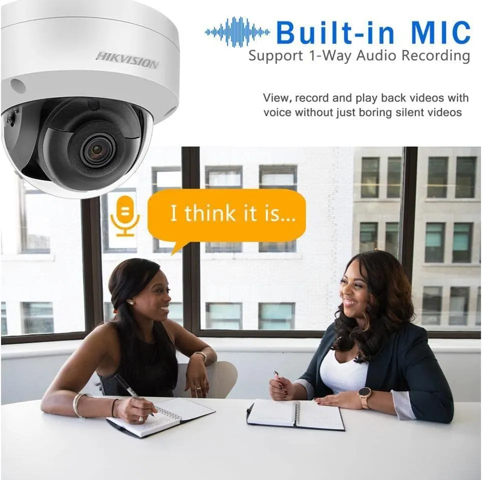 HIKV 16 Channel NVR Camera System Kit, DS-7616NXI-K2/16P 4K ACU-Sense 16 PoE NVR, 16X DS-2CD2183G2-IU 8MP VCA Mic Dome IP Cameras, Facial Recognition, AI Detection, Compatible for Hikvision(NO HDD)