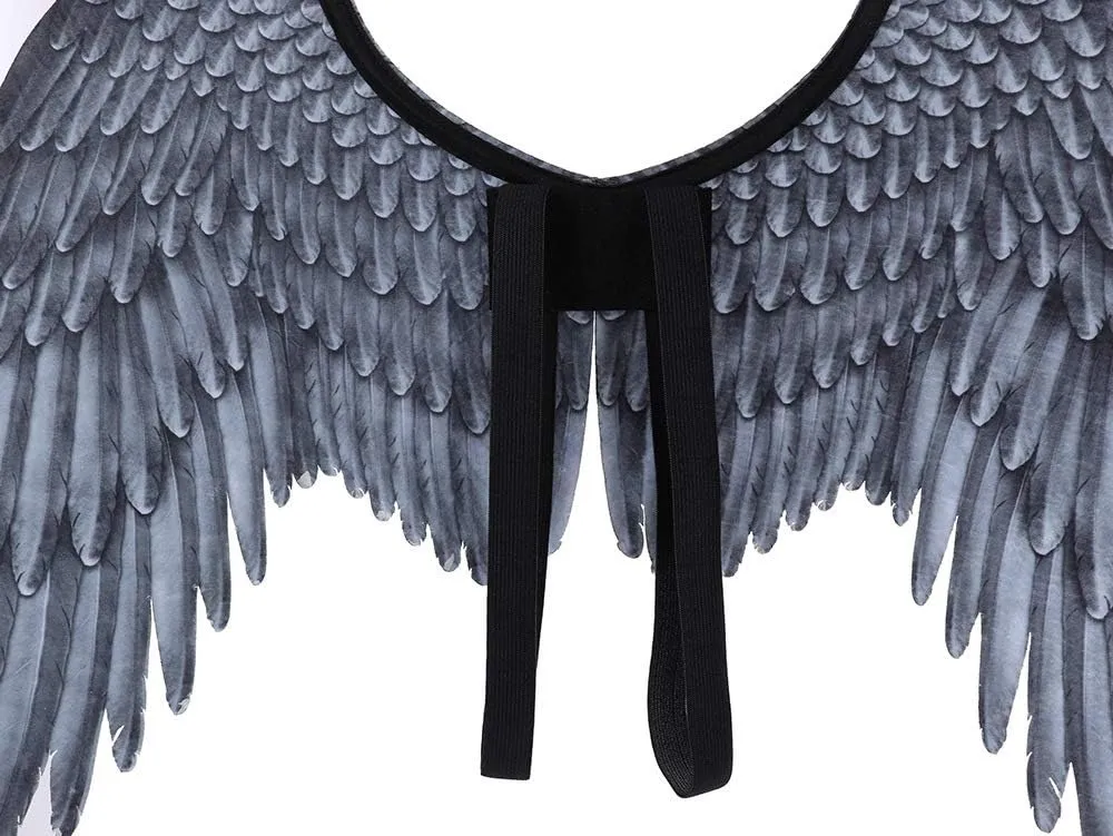 Himine Non-Woven Fabric Festive Party Angel Wings Suitable for Child Decorative Wings (Black)