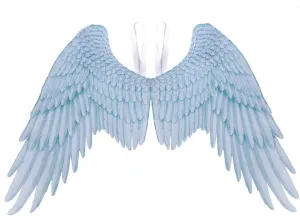 Himine Non-Woven Fabric Festive Party Angel Wings Suitable for Men and Women Decorative Wings (White Blue)