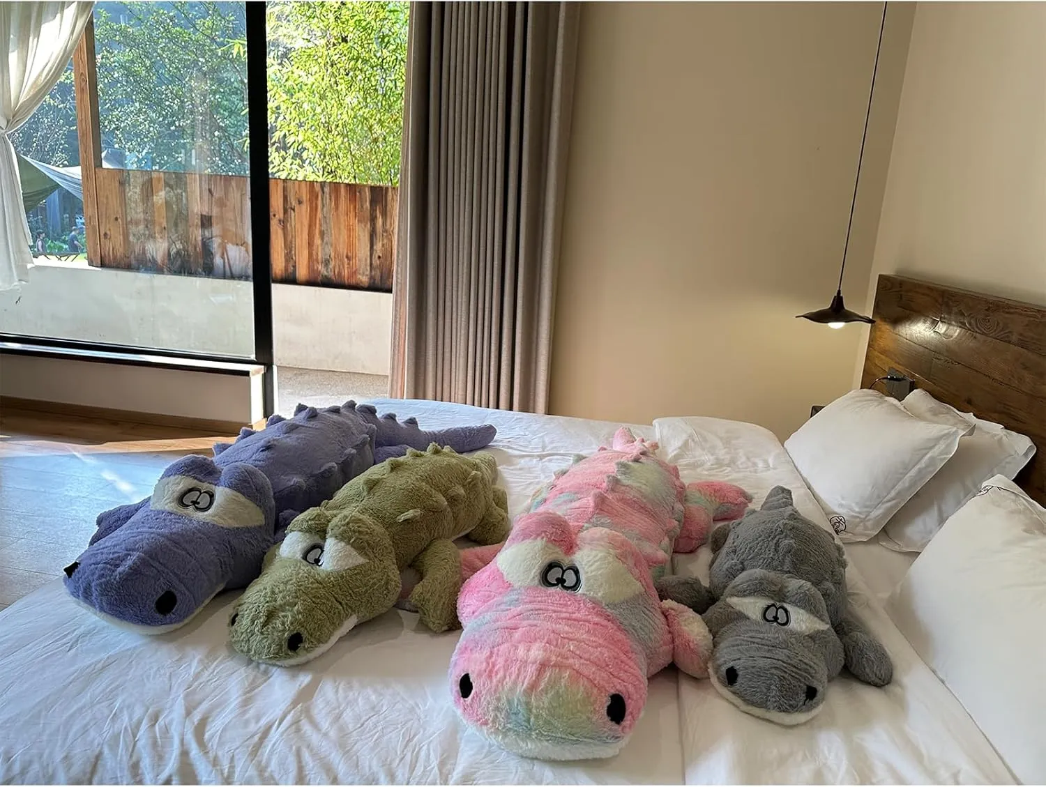 Hofun4U Alligator Plush Pillow, 46 inch Alligator Stuffed Animal, Home Decoration Christmas Valentine’s Birthday Gift for Boys Girls Adults Kids (Grey)