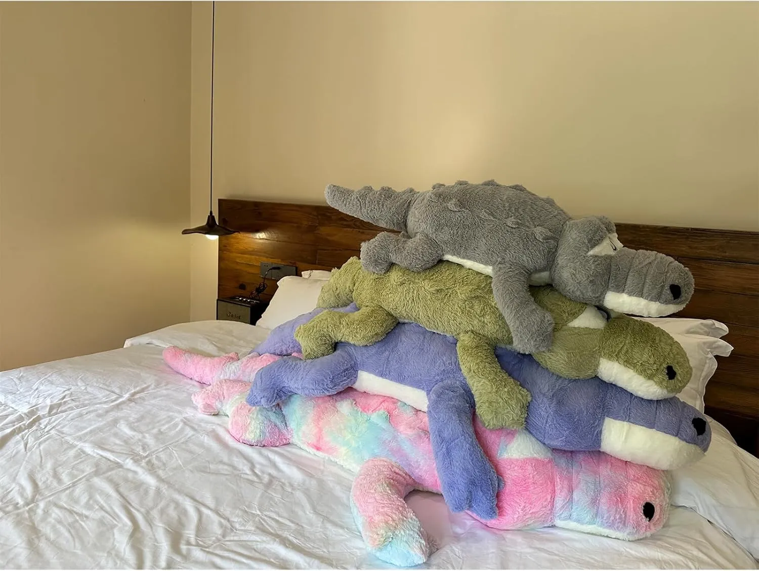 Hofun4U Alligator Plush Pillow, 46 inch Alligator Stuffed Animal, Home Decoration Christmas Valentine’s Birthday Gift for Boys Girls Adults Kids (Grey)