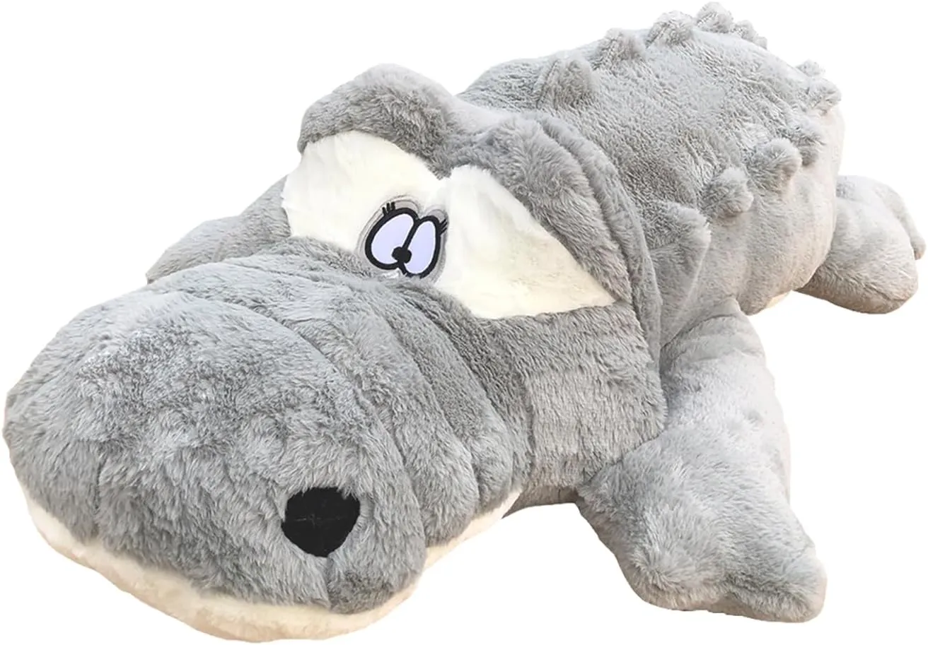 Hofun4U Alligator Plush Pillow, 46 inch Alligator Stuffed Animal, Home Decoration Christmas Valentine’s Birthday Gift for Boys Girls Adults Kids (Grey)
