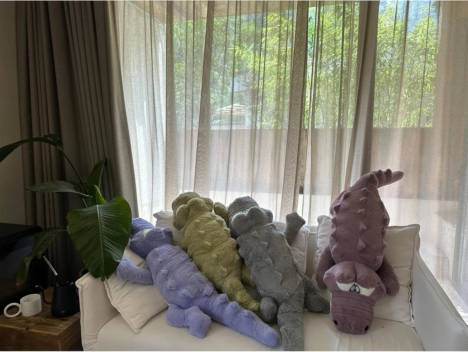 Hofun4U Alligator Plush Pillow, 46 inch Alligator Stuffed Animal, Home Decoration Christmas Valentine’s Birthday Gift for Boys Girls Adults Kids (Grey)