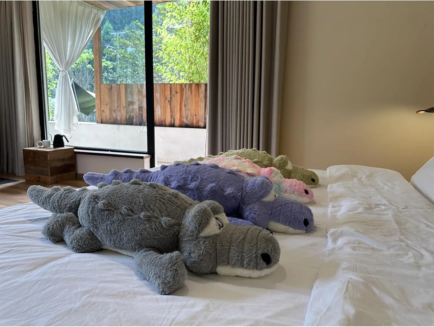 Hofun4U Alligator Plush Pillow, 46 inch Alligator Stuffed Animal, Home Decoration Christmas Valentine’s Birthday Gift for Boys Girls Adults Kids (Grey)