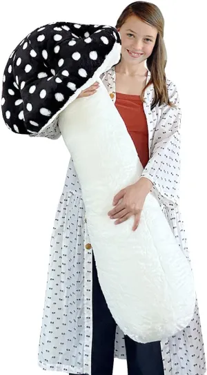 Hofun4U Giant Mushroom Plush Pillow - 51 inch Mushroom Shaped Stuffed Long Body Pillow - Polka Dot Mushroom Plush - Christmas Birthday Gifts Choice Home Decoration (Black) (Hofun-flumush-Black-130)