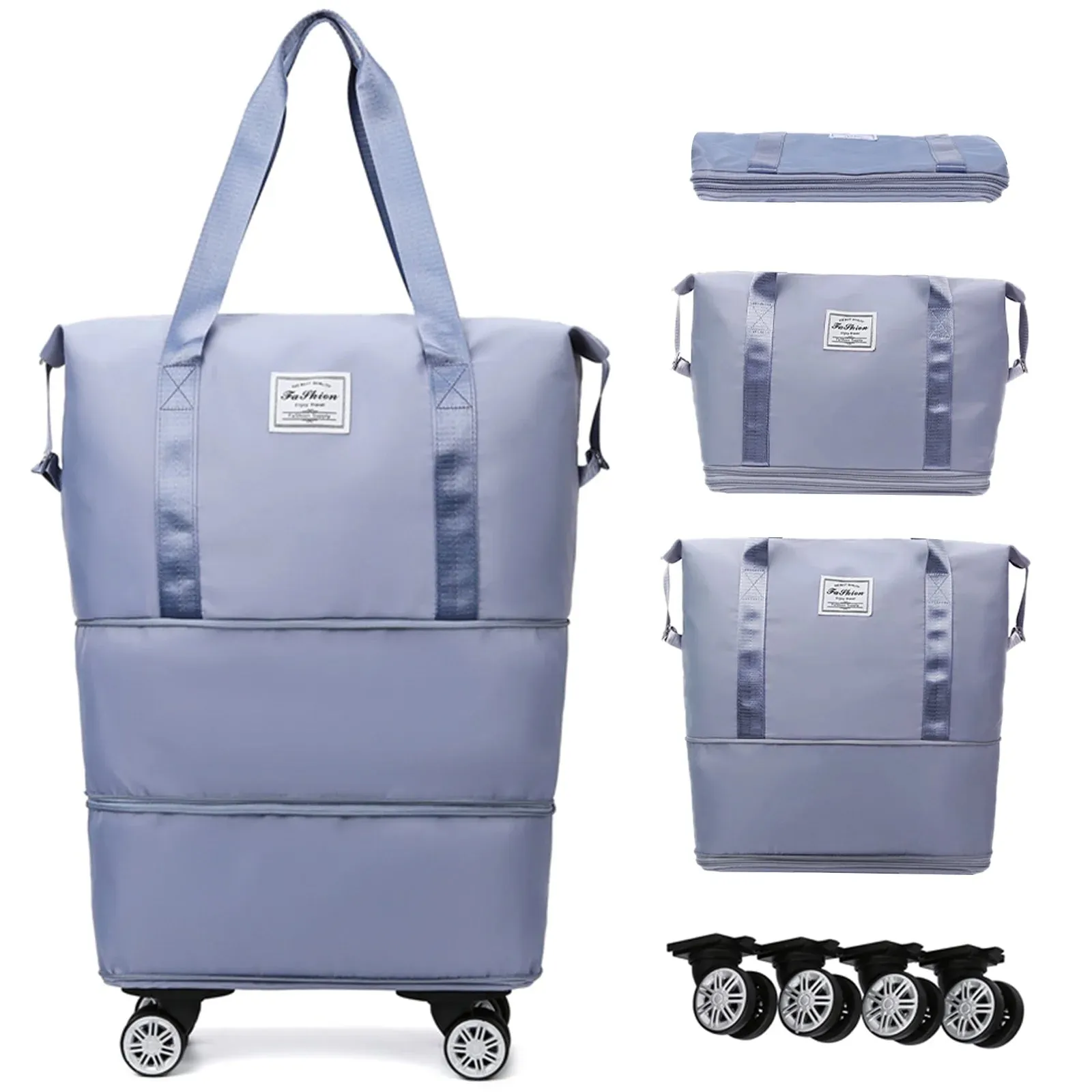 Home.co - Expandable Travel Bag With Wheels - Random Color