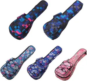 HOT SEAL 10MM Waterproof Durable Colorful Ukulele Case Bag with Storage Backpack (23/24in, Red Plaid)