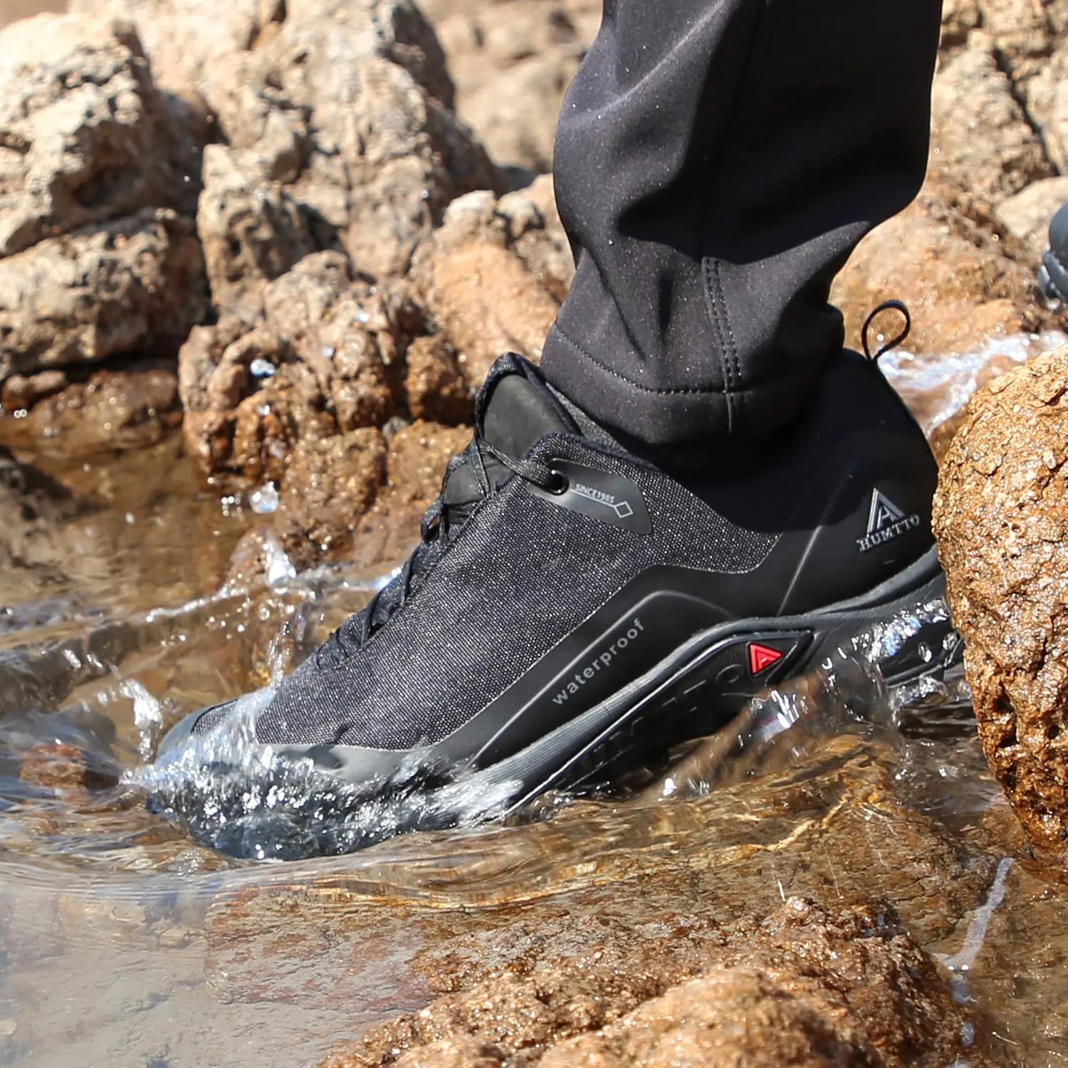 HUMTTO Men's All-Terrain Waterproof Hiking Shoes Lightweight Breathable Trekking Anti Slip Outdoor Trails Shoes