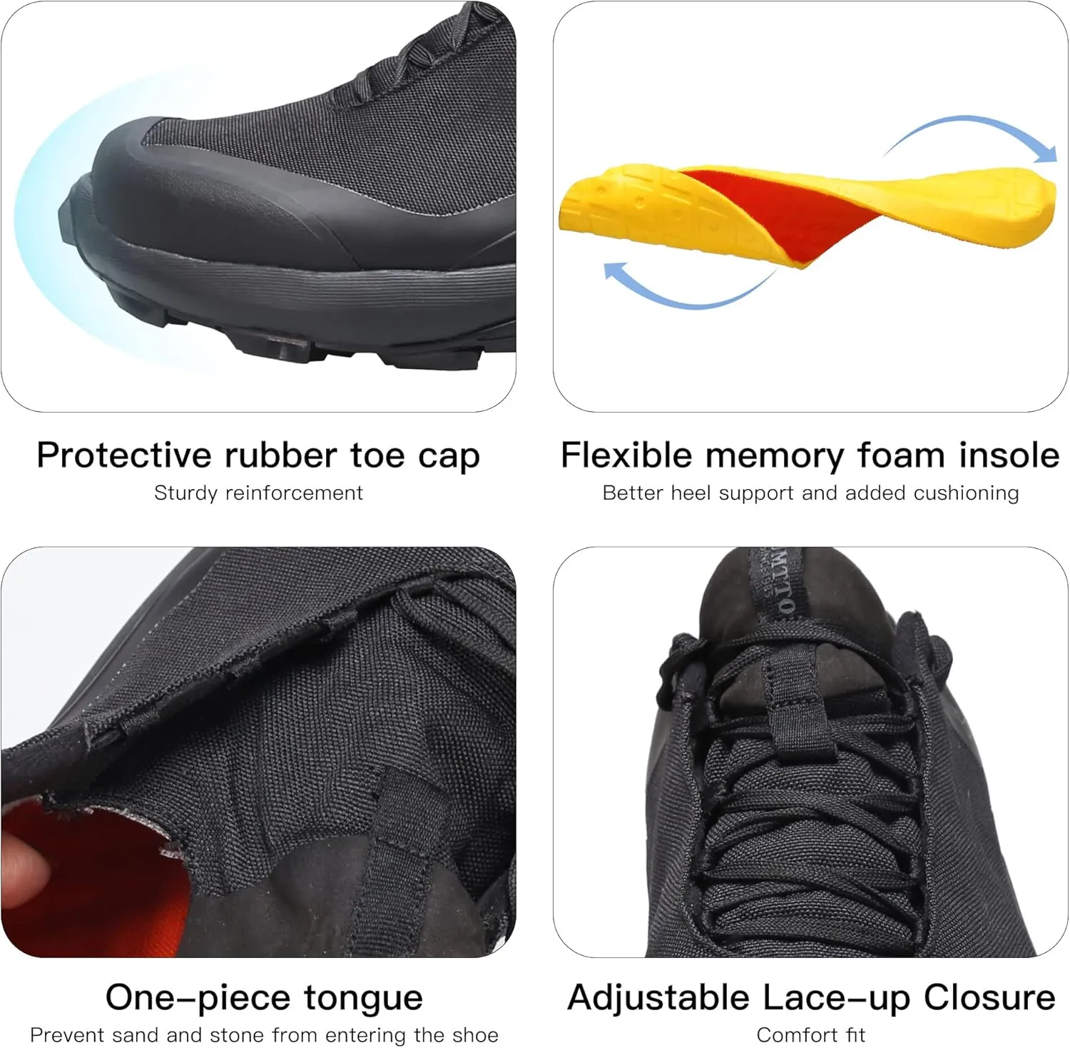 HUMTTO Men's All-Terrain Waterproof Hiking Shoes Lightweight Breathable Trekking Anti Slip Outdoor Trails Shoes