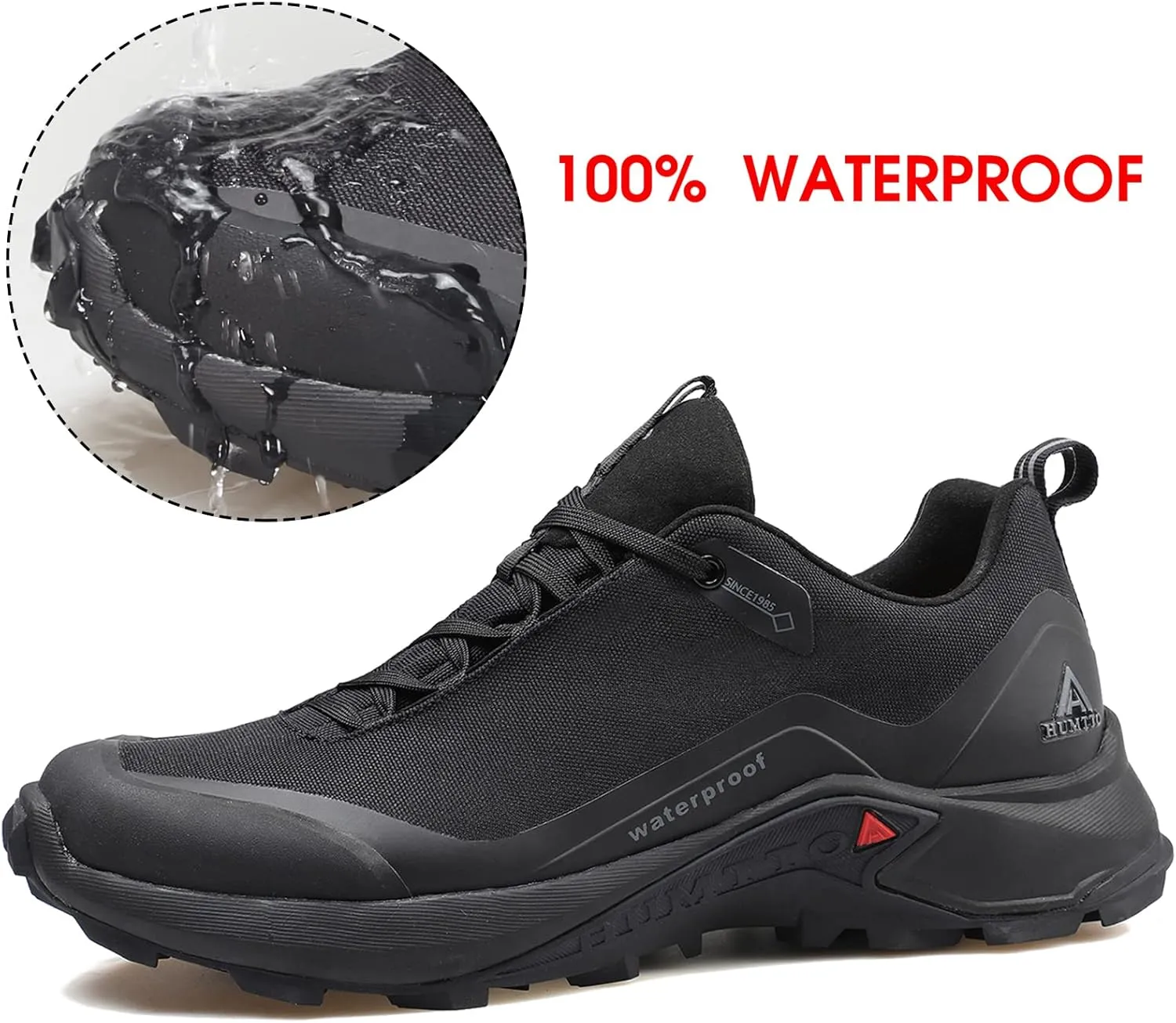 HUMTTO Men's All-Terrain Waterproof Hiking Shoes Lightweight Breathable Trekking Anti Slip Outdoor Trails Shoes