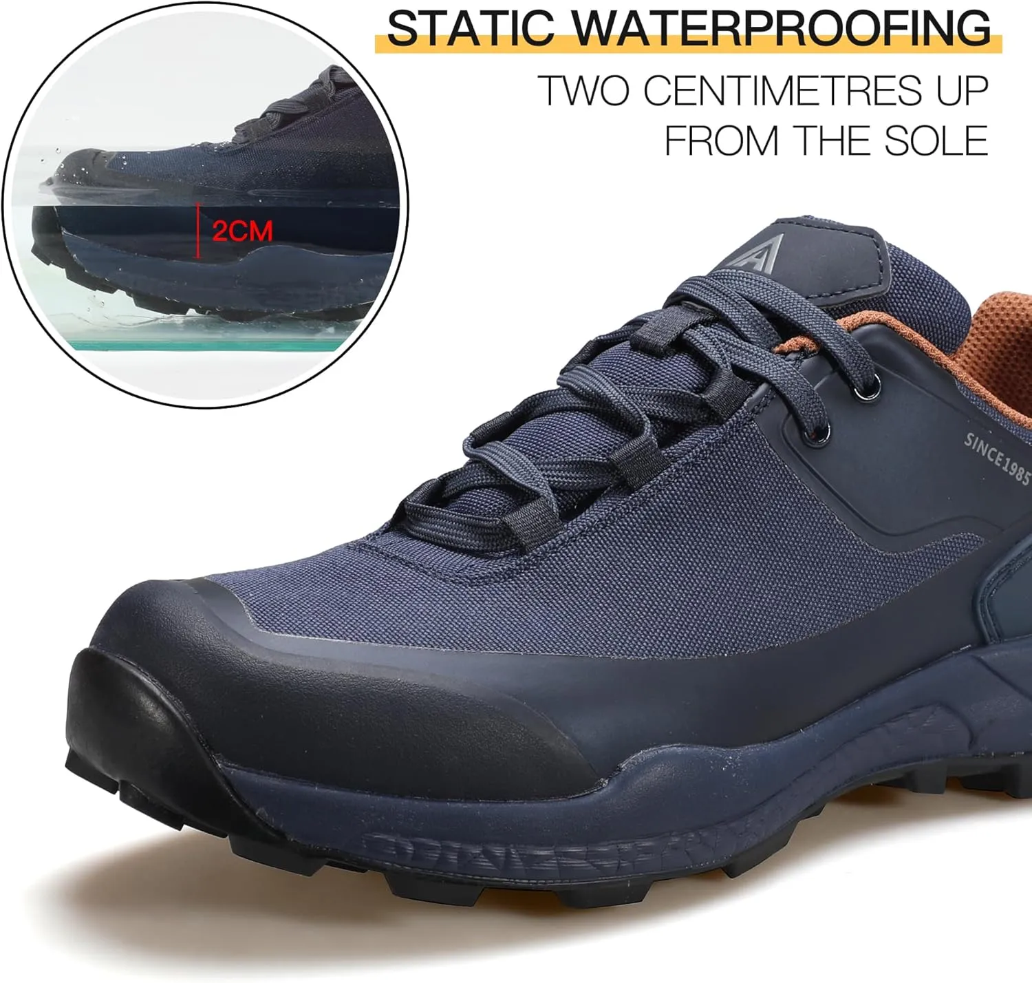 HUMTTO Men's All-Terrain Waterproof Hiking Shoes Lightweight Breathable Trekking Anti Slip Outdoor Trails Shoes