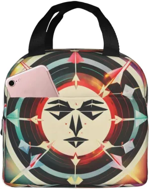 Hunting Arrows Triangles Deer Print Lightweight Insulated Lunch Bag Beach Trips Work Hiking Camping Daily Organization