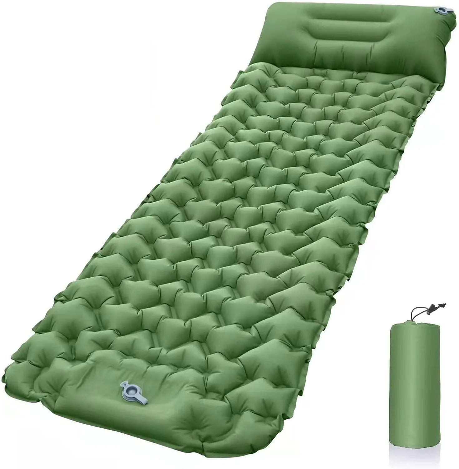 HXBER Inflatable Mattress, Lightweight Camping Mat with Air Pillow Portable Air Mattress Waterproof Backpacking Sleeping Pad