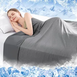 HYLEORY Cooling Blankets for Hot Sleepers, Cool Summer Blanket Keep Body Cool for Night Sweats Double Sided Lightweight Breathable Blanket for Bed Couch Sofa, Queen (90"x90"), Black