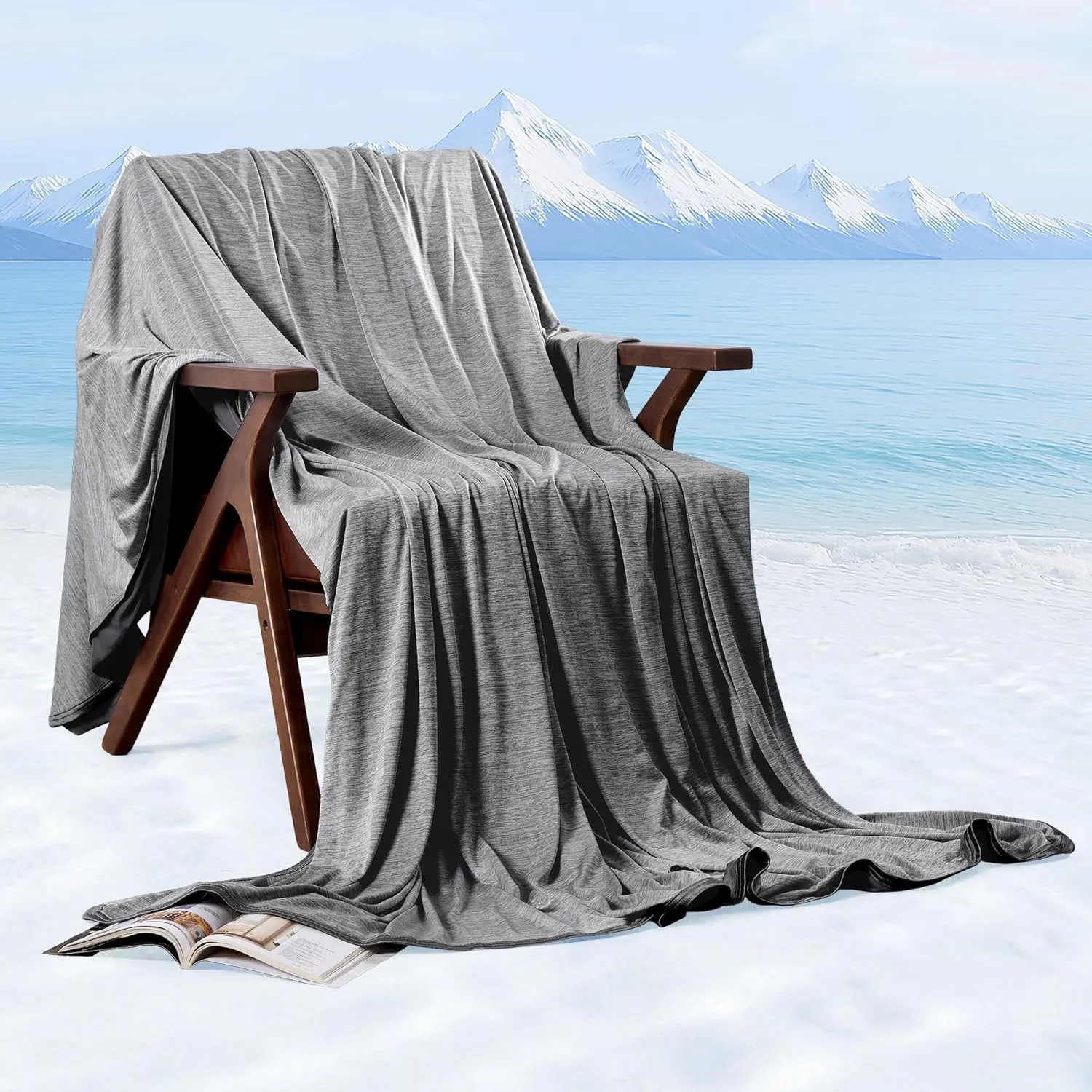 HYLEORY Cooling Blankets for Hot Sleepers, Cool Summer Blanket Keep Body Cool for Night Sweats Double Sided Lightweight Breathable Blanket for Bed Couch Sofa, Queen (90"x90"), Black
