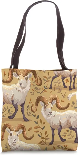 Ibex Cartoon Animal Wildlife Pattern Tote Bag