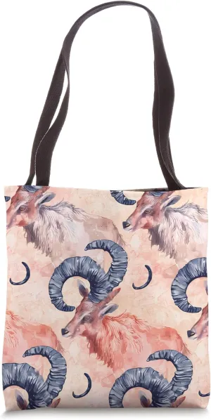 Ibex Pastel Animal Wildlife Pattern Tote Bag