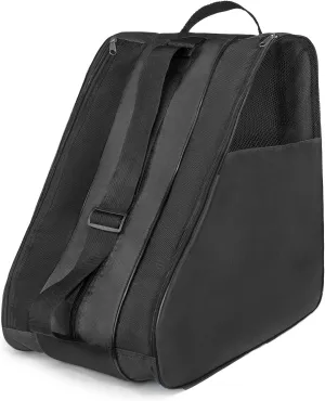 Ice Skate Bag, Large Capacity Roller Skate Bag for Both Kids and Adults, Breathable Figure Skating Bag with Adjustable Shoulder Strap Fit for Roller, Ice, Inline Skates