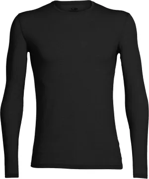 Icebreaker Merino Men's Anatomica Cold Weather Base Layer Thermal Long Sleeve Crewneck T-Shirt, Black, Large