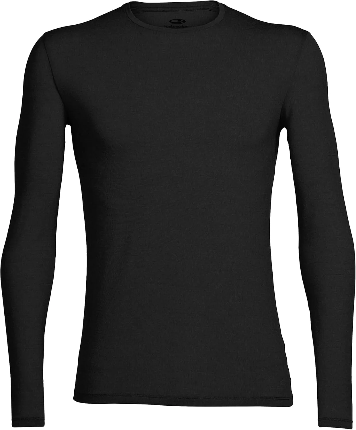 Icebreaker Merino Men's Anatomica Cold Weather Base Layer Thermal Long Sleeve Crewneck T-Shirt, Black, Large