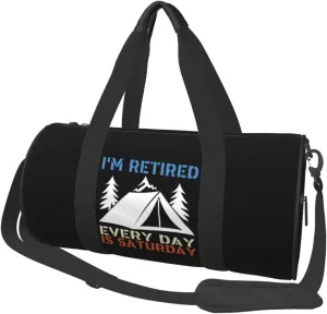I'M Retired Every Day Is Saturday Duffel Bag Gym Bag Travel Sports Tote Large Foldable Beach Swim Yoga0
