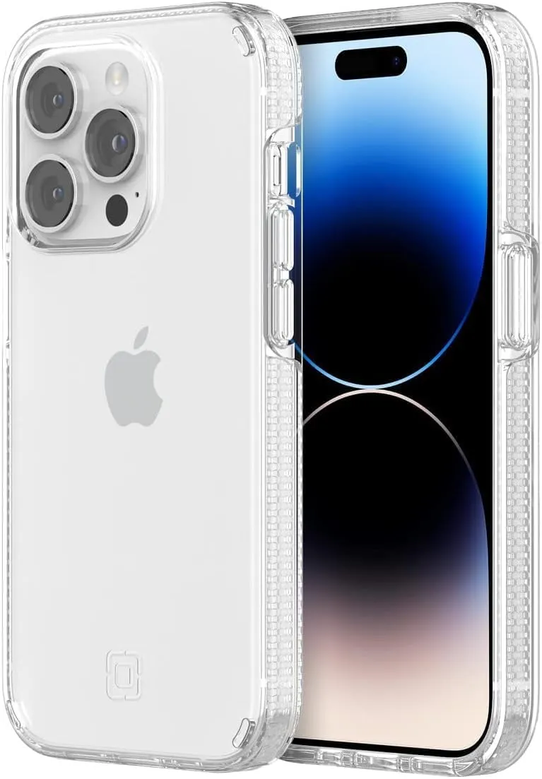 Incipio Duo Phone Case for iPhone 14 Pro - Apple iPhone Case with 12ft Drop Protection, Scratch & Discoloration Resistance   5G Compatible - Made from Recycled Materials (Clear)