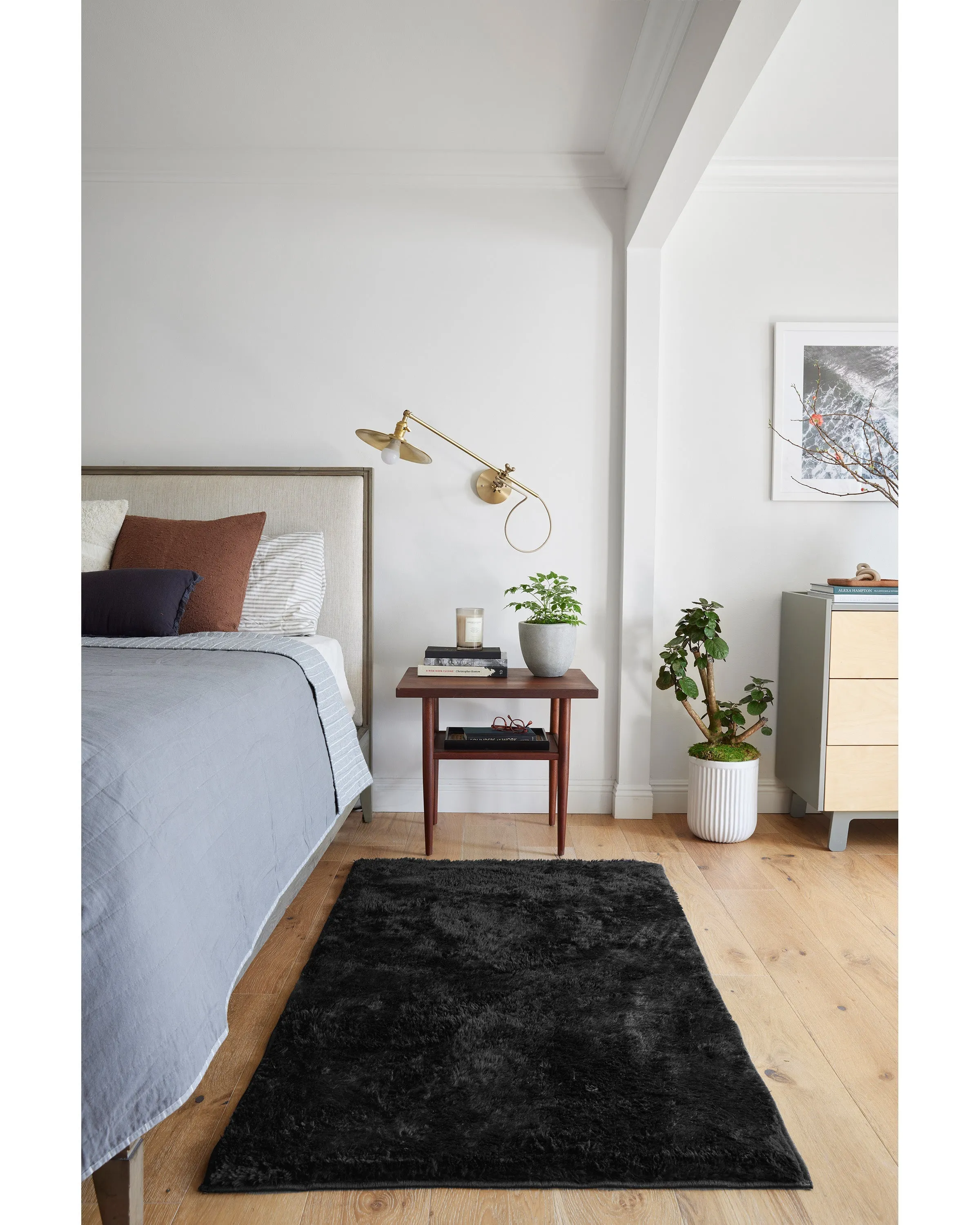 Ink Black Plush Rug