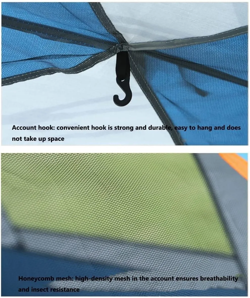 Instant Pop Up Tent Family Camping Tent 3-4 Person Portable Tent Automatic Tent Waterproof Windproof for Camping Hiking Mountaineering (Green 34 People 200 * 200 * 135CM)
