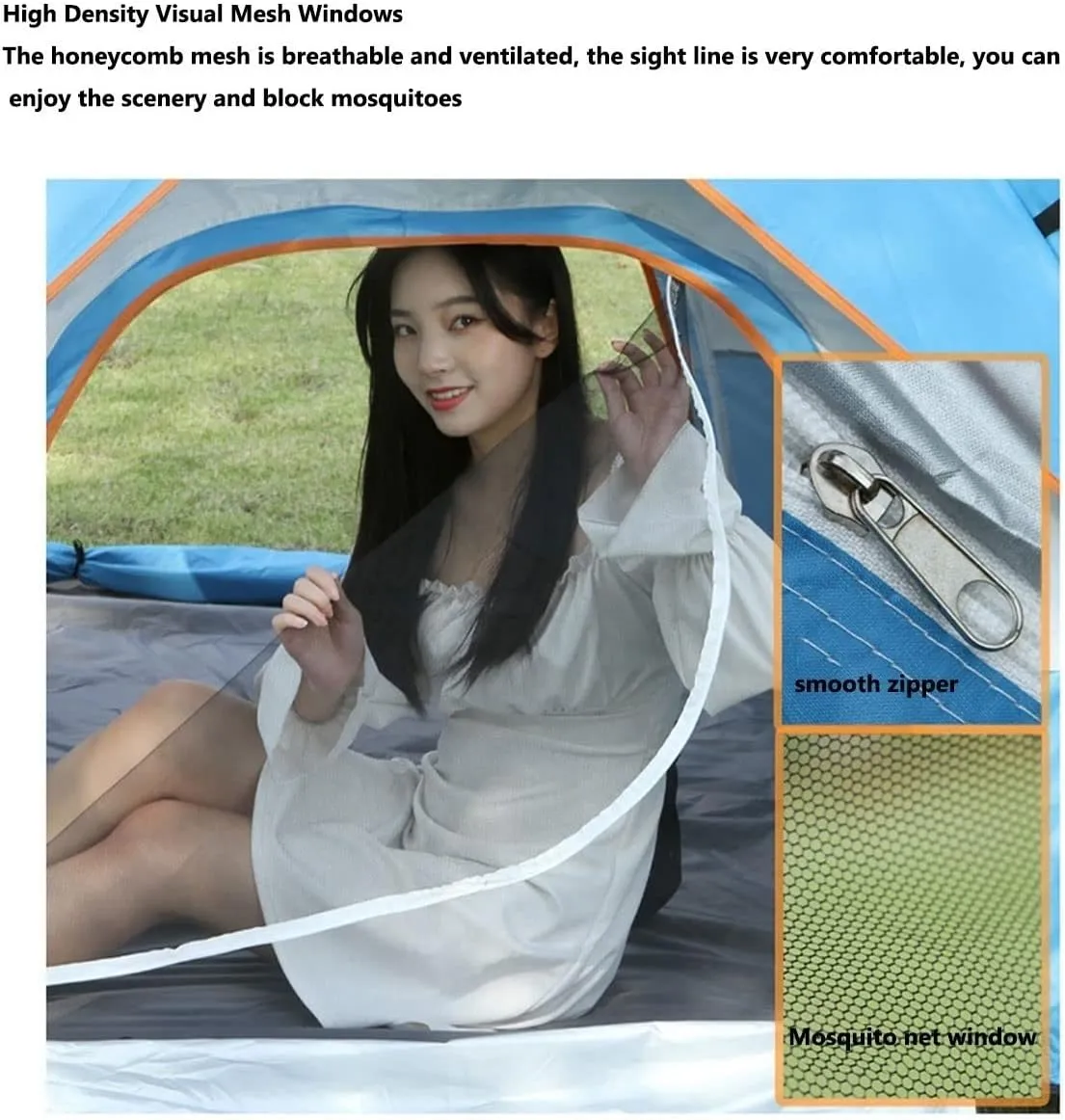 Instant Pop Up Tent Family Camping Tent 3-4 Person Portable Tent Automatic Tent Waterproof Windproof for Camping Hiking Mountaineering (Green 34 People 200 * 200 * 135CM)