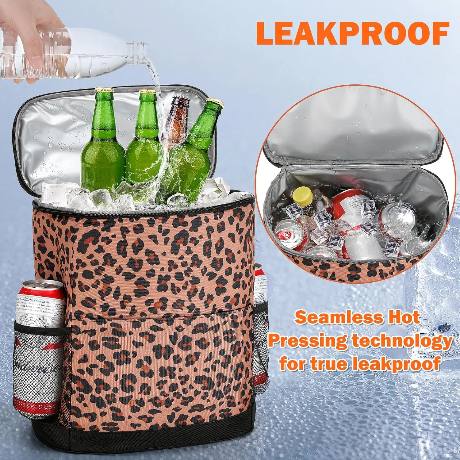Insulated Cooler Backpack 30 Cans - Leak Proof Beer Backpack Lightweight Cooler Bag for Travel, Camping, Beach, Lunch