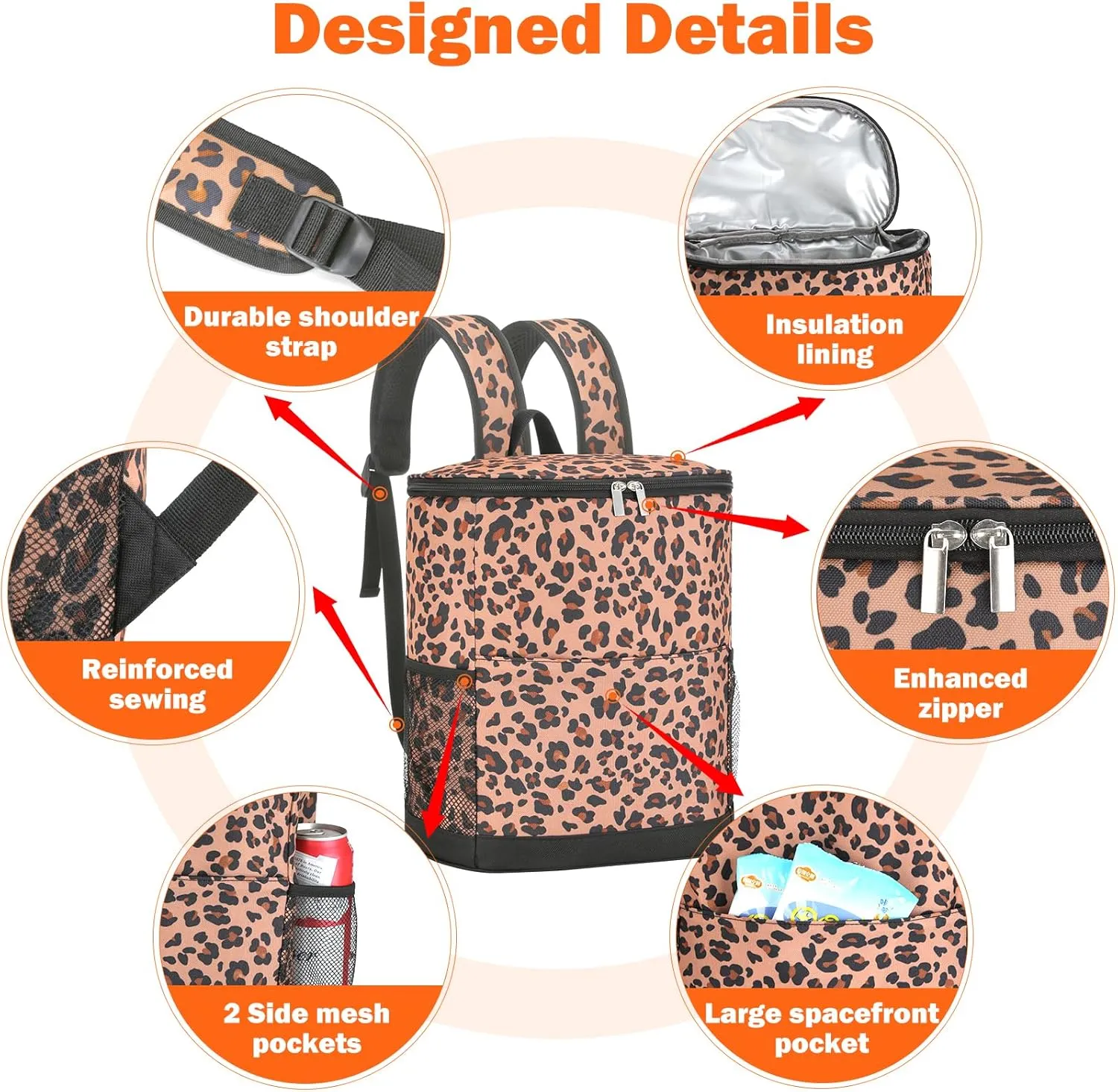 Insulated Cooler Backpack 30 Cans - Leak Proof Beer Backpack Lightweight Cooler Bag for Travel, Camping, Beach, Lunch