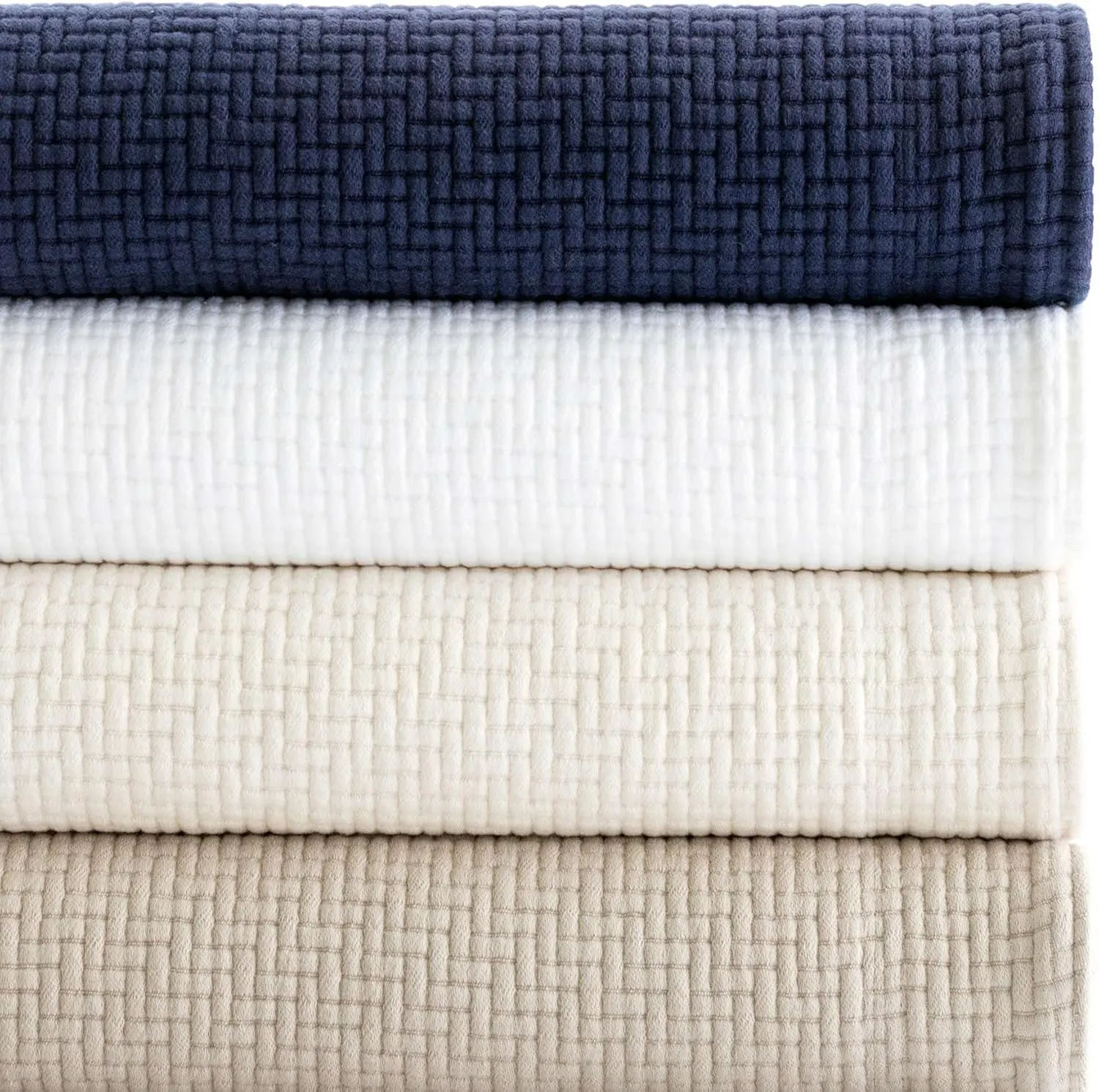 Interlaken White Matelasse Coverlet, King Size, White Solid Pattern