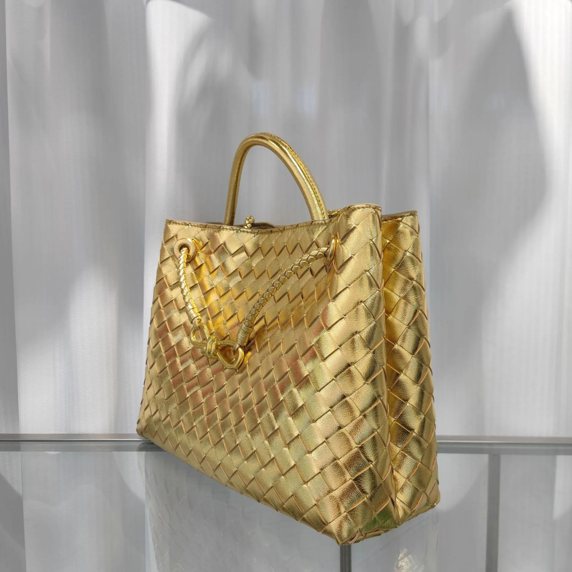 Intrecciato Weave Leather Bag