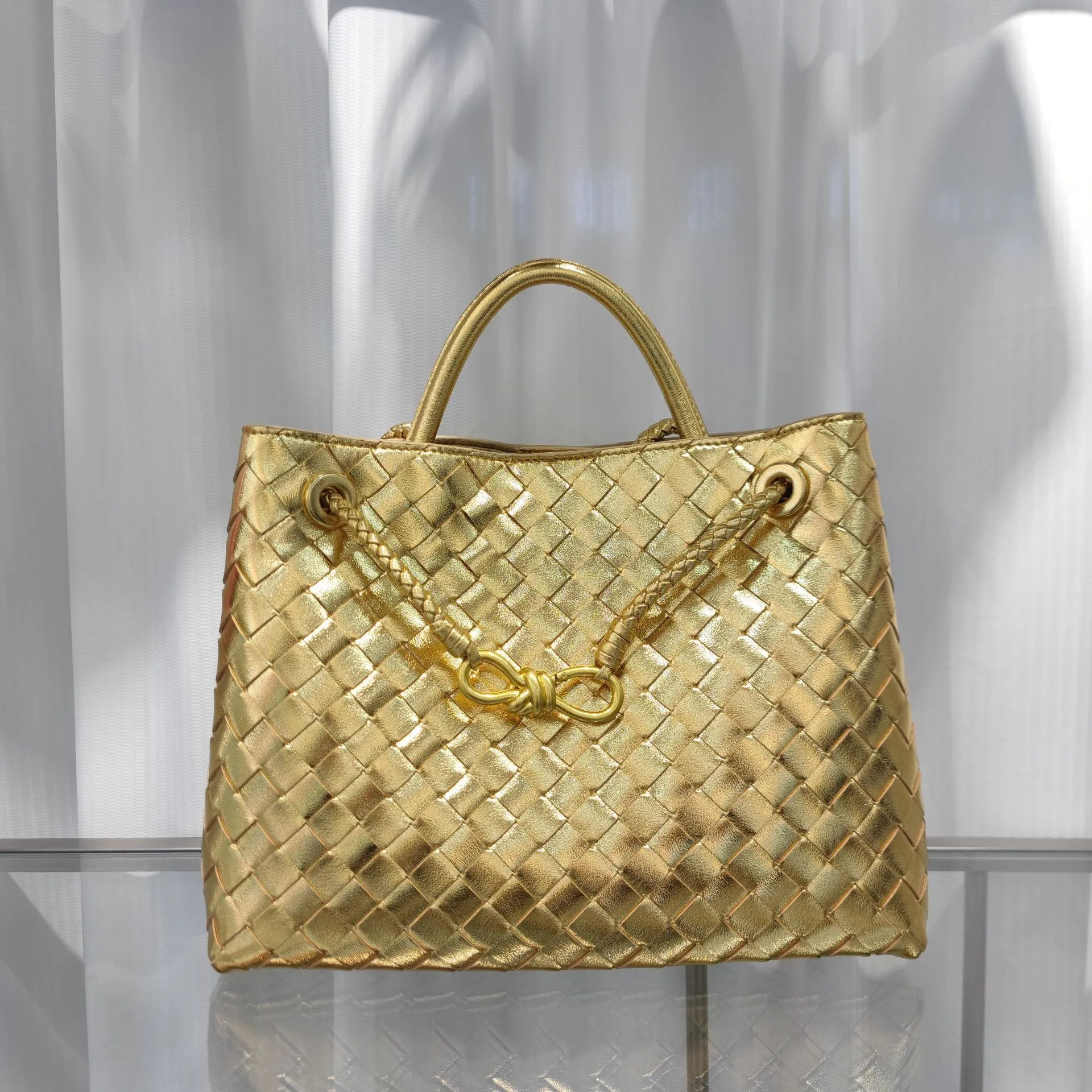 Intrecciato Weave Leather Bag