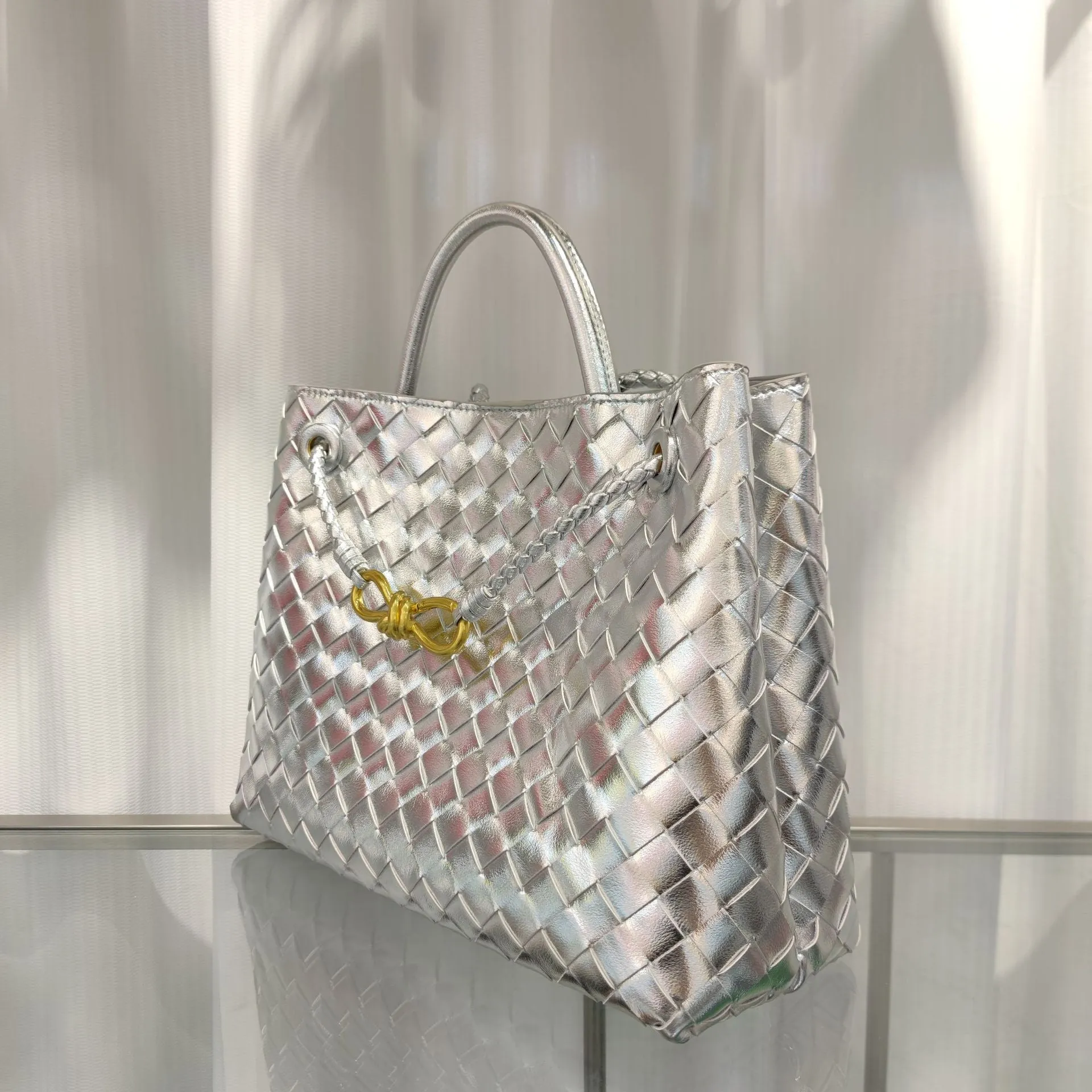 Intrecciato Weave Leather Bag
