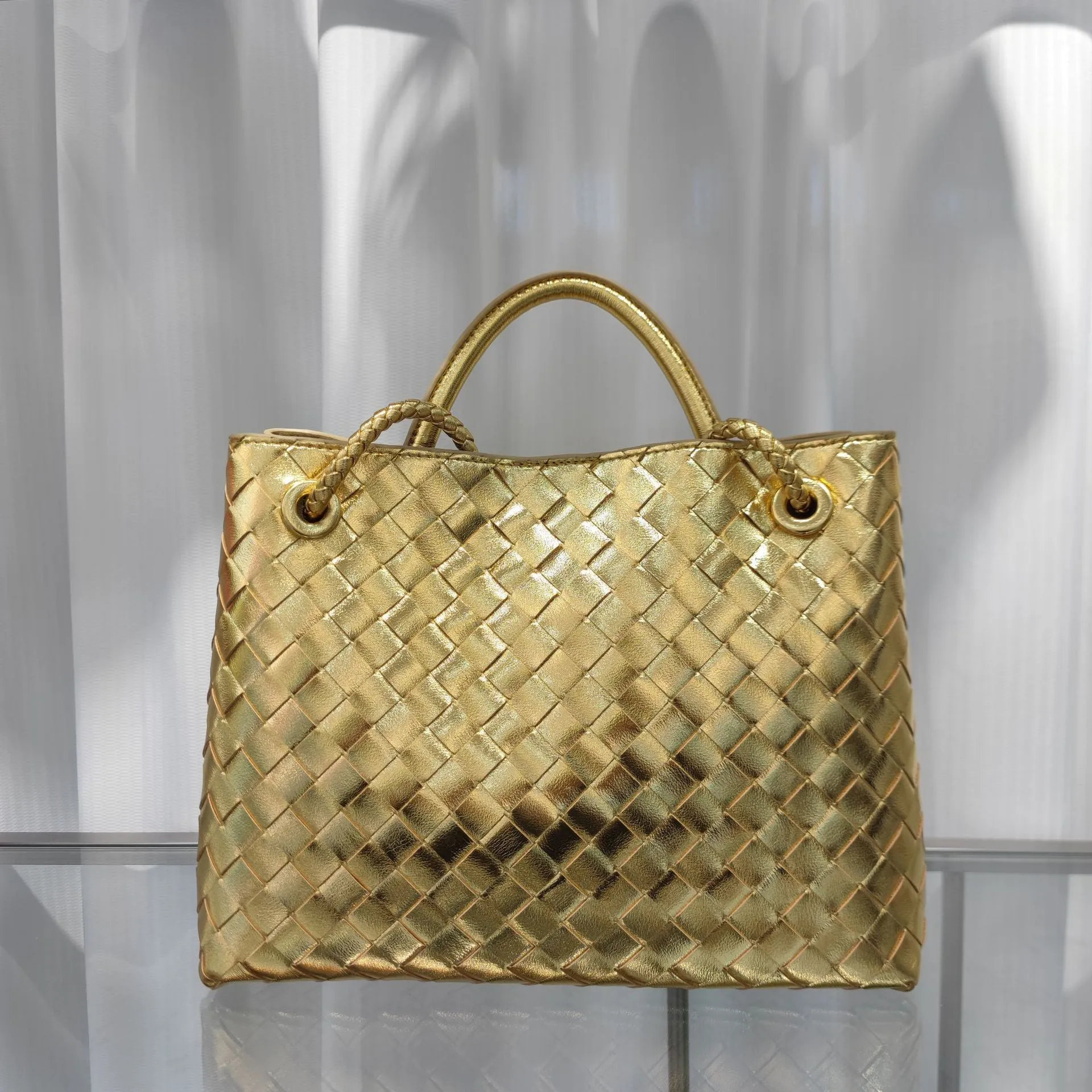 Intrecciato Weave Leather Bag