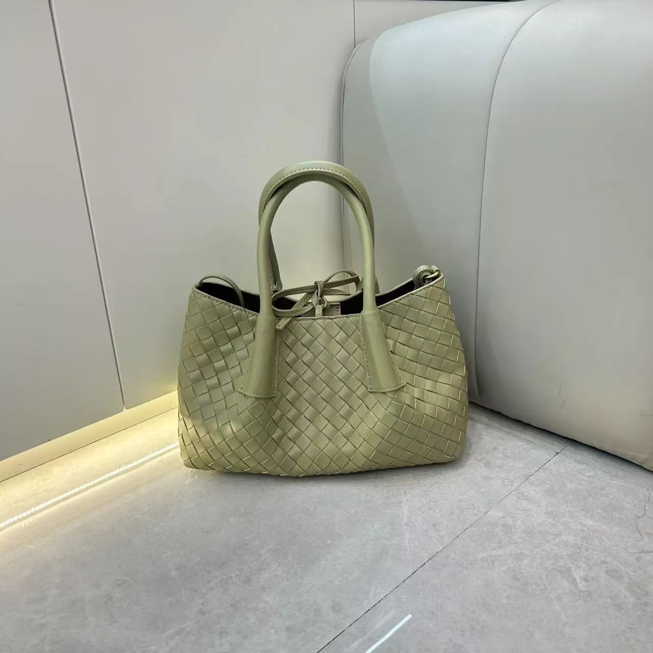 Intrecciato Weave Leather Tote Bag