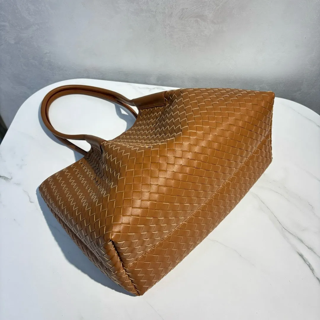 Intrecciato Weave Leather Tote Bag
