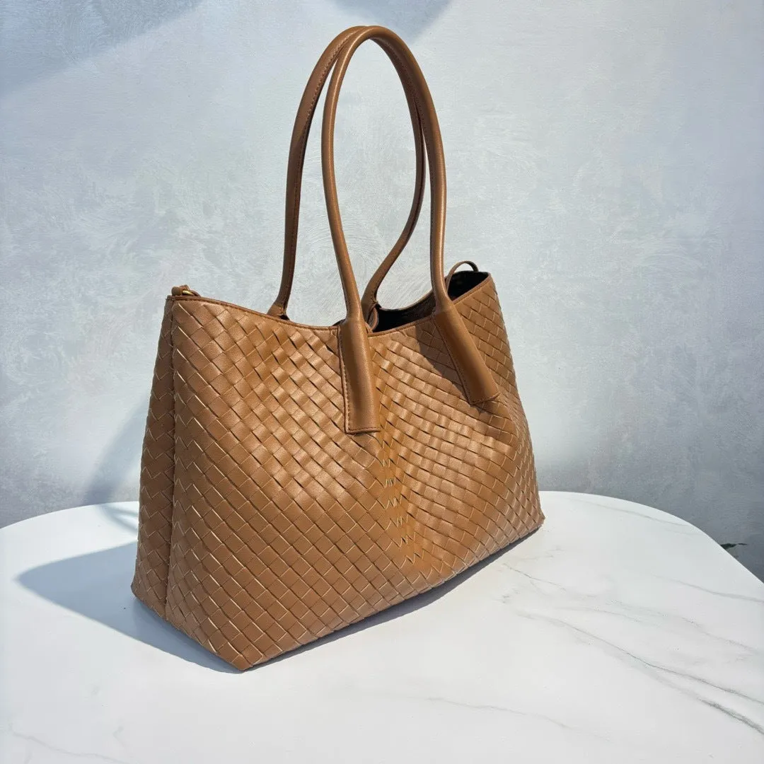 Intrecciato Weave Leather Tote Bag