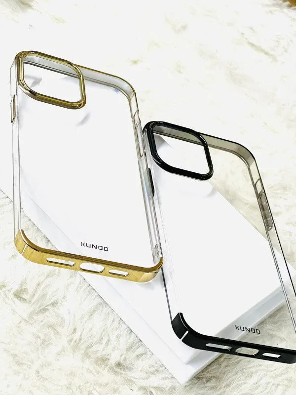 iPhone 15 Plus XUNDD Jazz 2 Series Luxurious Electroplated Shockproof Clear Case-Black