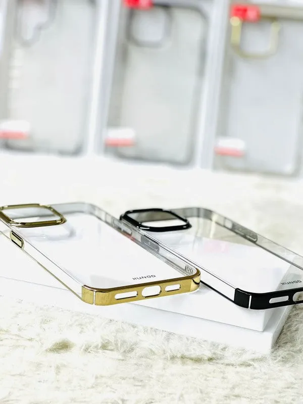 iPhone 15 Plus XUNDD Jazz 2 Series Luxurious Electroplated Shockproof Clear Case-Black
